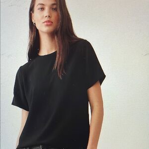 New! Banana Republic Factory Organic Cotton Short Sleeve Tee Black Size Small